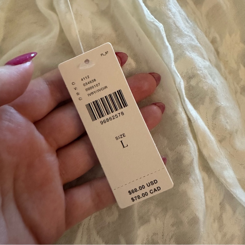 Anthropologie || ivory semi sheer floral print flutter sleeve tee - Picture 3 of 6